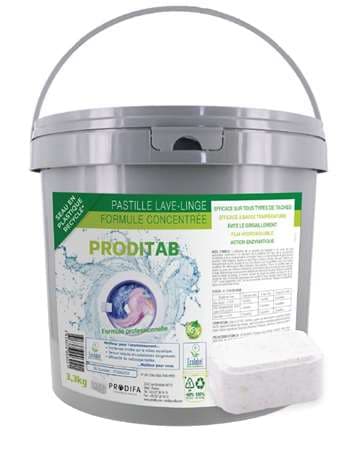 LESSIVE LINGE TABLETTE ECOLABEL PRODITAB   X150  3.3KG