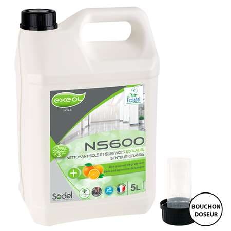 NS 600: NETTOYANT SOLS ET SURFACES ECOLABEL PH 10.7 5L