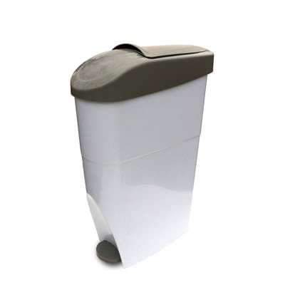 POUBELLE SERENA PEDALE BLANC HYGIENE FEMININE 22L