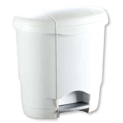 LOLLY: POUBELLE PLASTIQUE BLANC A PEDALE 6L