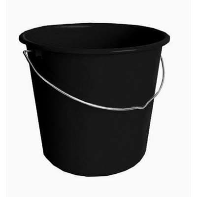 SEAU ROND 12L NOIR ANSE METAL
