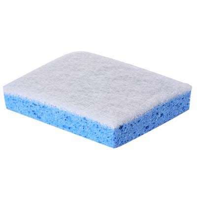 TAMPON / EPONGE SANITAIRES BLANC / BLEU x10