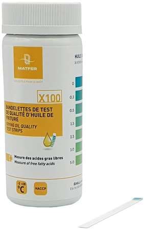 BOÎTE DE 100 BANDELETTES TESTEUR D'HUILE DE FRITURE