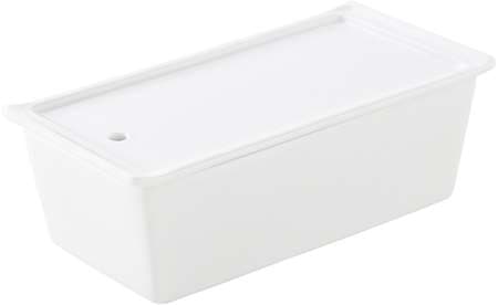 TERRINE RECT 600GR A/CV BLANC