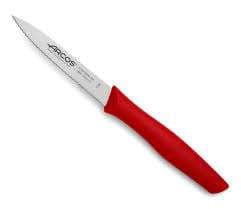 COUTEAU OFFICE LAME CRANTE  ROUGE 100 MM