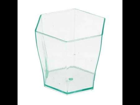 VERRINE HEXAGONAL 60 ML 4,7x4,6 CM VERT D'EAU X24
