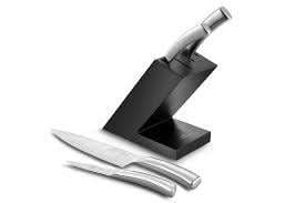 BLOC NOIR + 4 COUTEAUX INOX SABATIER