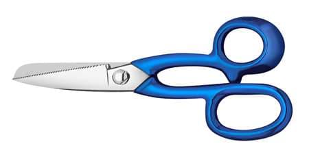 CISEAUX 22CM LAME INOX CRANTEE POIGNEE PLASTIFIEE