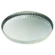 TOURTIERE RONDE CANNELEE -FER BLANC - FIXE- Ø300/280MM H26MM