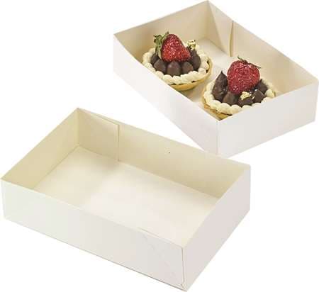 BOITE PATISSERIE SANC COUVERCLE BLANCHE DE 16X10 P/100