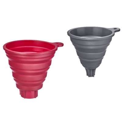 JEU D'ENTONNOIR 2PCS ROUGE/GRIS SILICONE