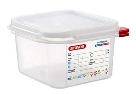 BOIT HERM PP GN1/6 100MM TRANSPARENT ARAVEN