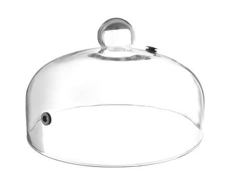 CLOCHE PLATE EN VERRE AVEC TROU POUR TUYAU FUMOIR