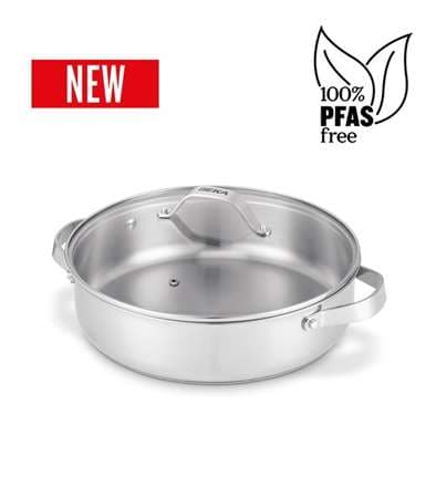 SAUTEUSE 2 ANSES + CV VERRE 28 CM CICLA