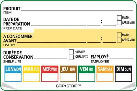 ÉTIQUETTES ROULEAU DLC 7 JOURS DE LA SEMAINE AUTOCOLL X500