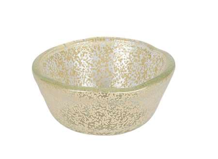 SAUCIERE EN VERRE MOUCHETEE BEIGE 50CL