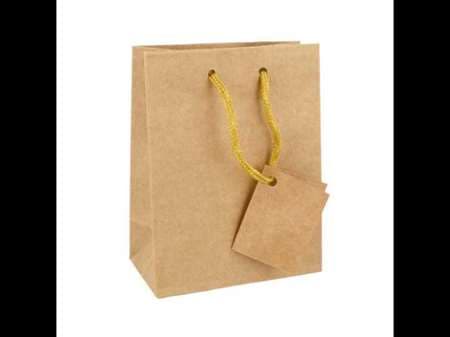 SACS BOUTIQUE ANSES CORDON 11,4+6,4x14,6CM NATUREL KRAFT X10