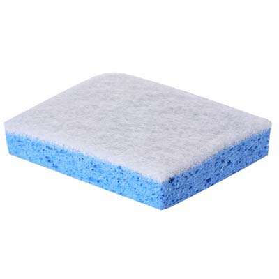 TAMPON / EPONGE SANITAIRES BLANC / BLEU x10