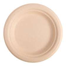 ASSIETTES 'BIONIC' Ø 15,5x1,4 CM NATUREL BAGASSEx50