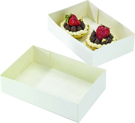 BOITE PATISSERIE SANC COUVERCLE BLANCHE DE 14X10 P/100