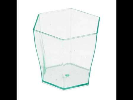 VERRINE HEXAGONAL 60 ML 4,7x4,6 CM VERT D'EAU X24