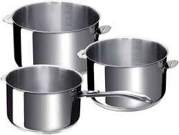 CASSEROLES EVOLUTION SERIE DE 3 + 1 MANCHE AMOVIBLE