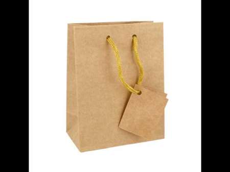 SACS BOUTIQUE ANSES CORDON 11,4+6,4x14,6CM NATUREL KRAFT X10